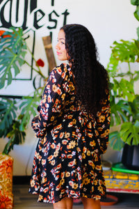 Floral Puff Sleeve Mini Dress