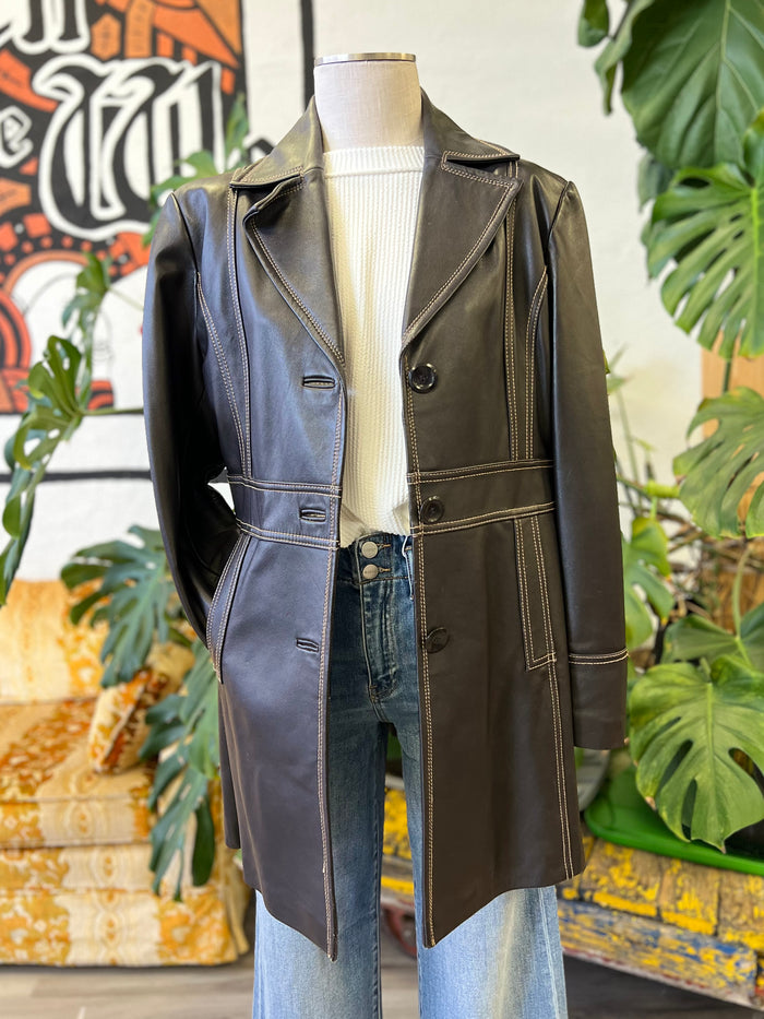 Vault Vintage | Ana Pleather Trench Large