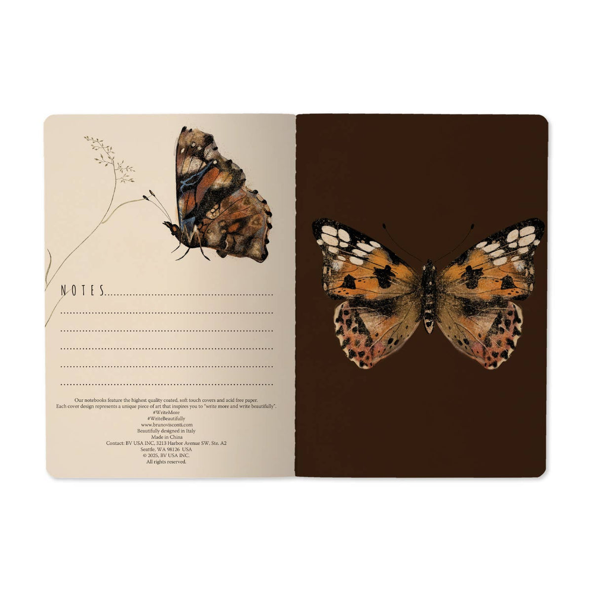 A5 Soft Cover Butterfly Notebook
