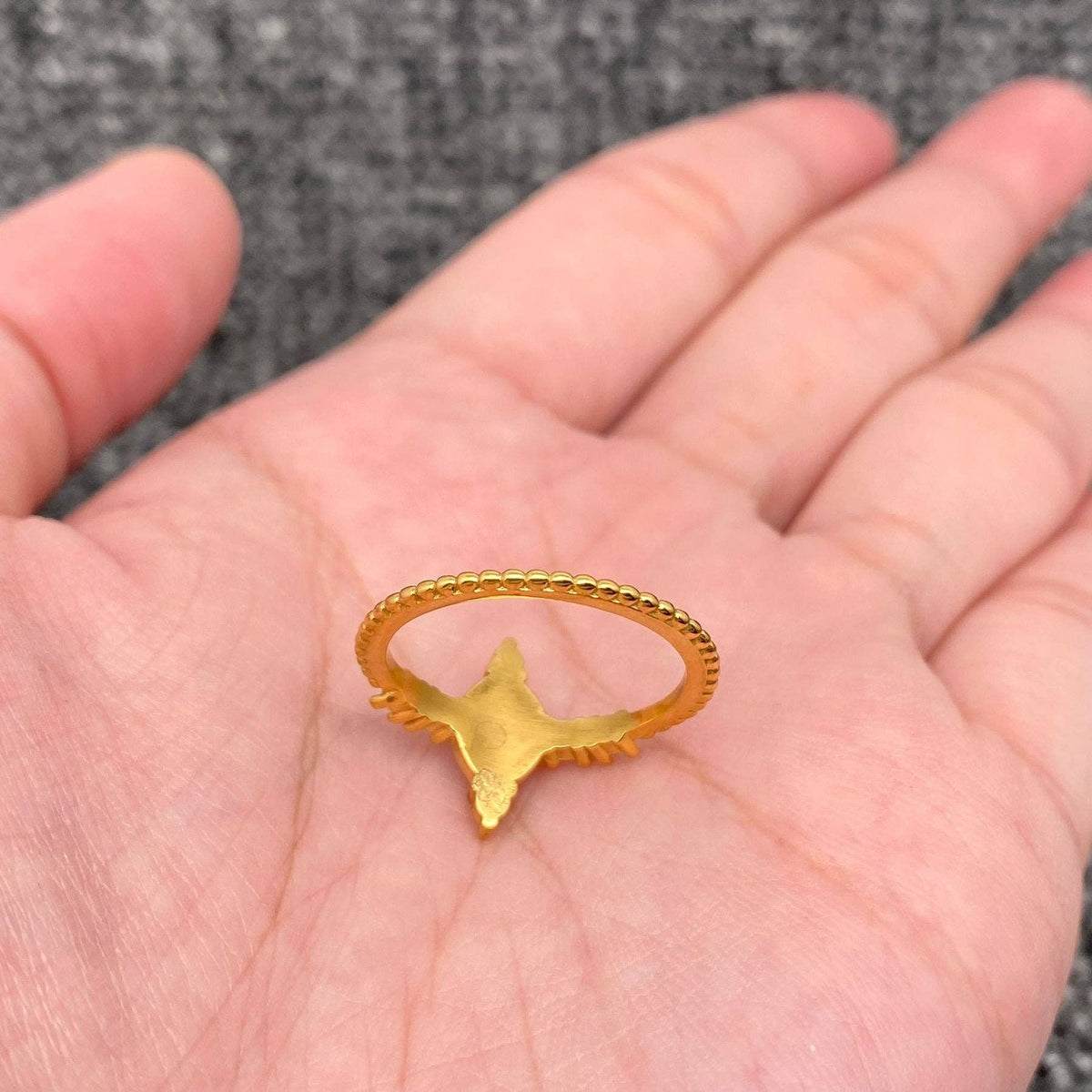 Inlaid CZ & Opal 18K Gold Plated Ring