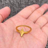 Inlaid CZ & Opal 18K Gold Plated Ring