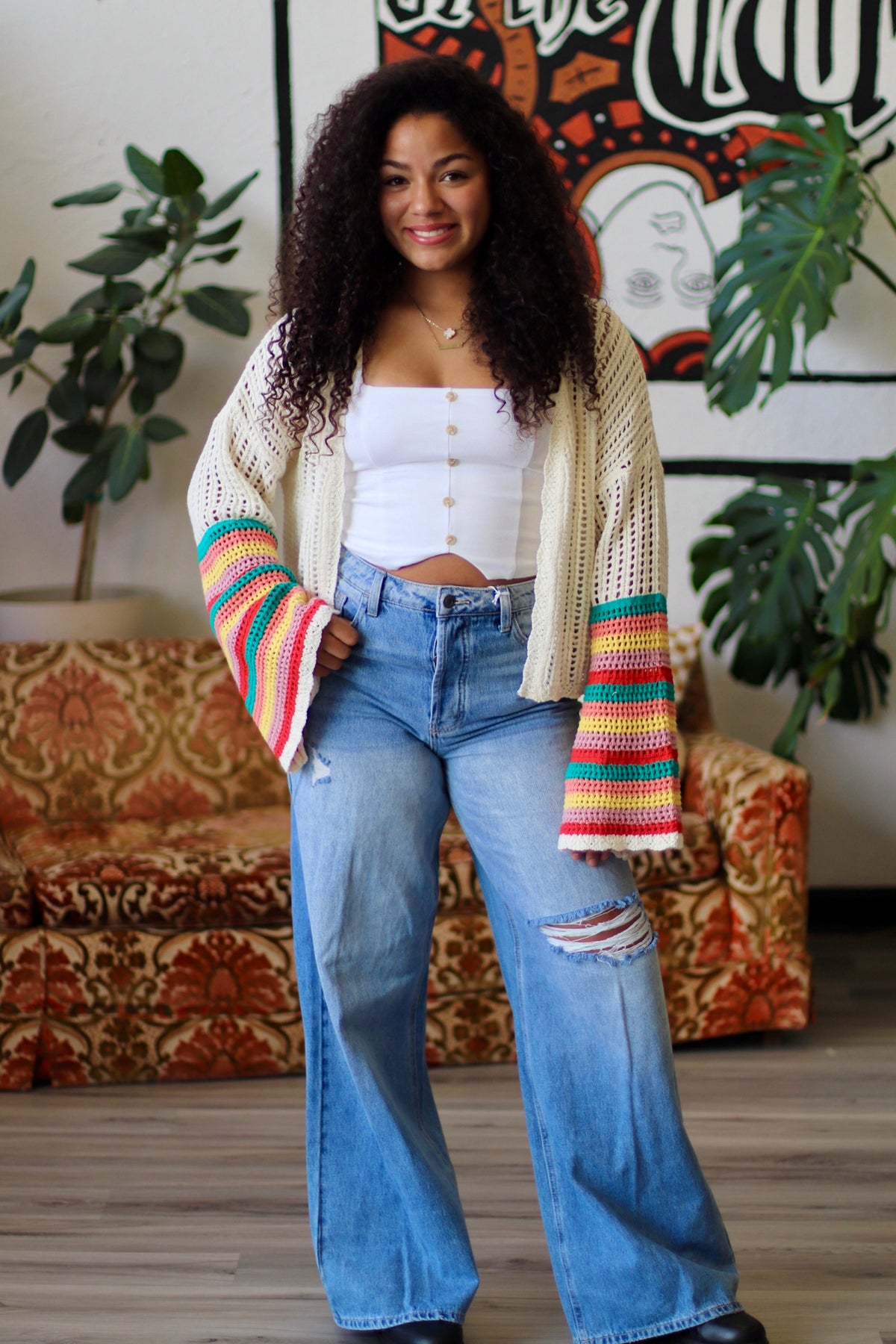 Crochet Bell Sleeve Cardigan