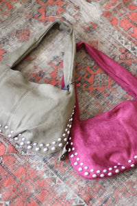 Suede Stud Shoulder Bag + 2 Colors