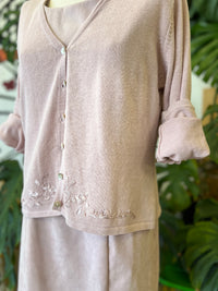 Vault Vintage | Pink Suede Dress w/Cardi size 12