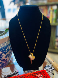 Quartz Heart & Key Necklace