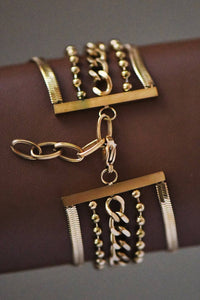 18K Gold Plated Waterproof Stainless Steel Bracelet Stack