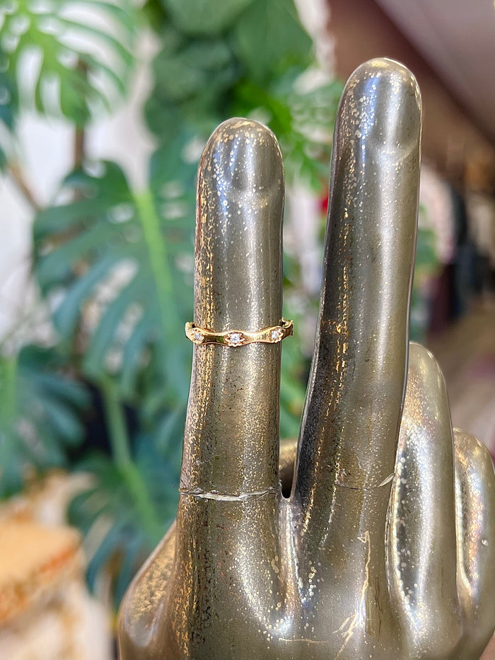 Stacker Wave Design 18K GP Ring