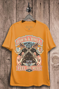 Rock & Roll World Tour Mustard Graphic Tee