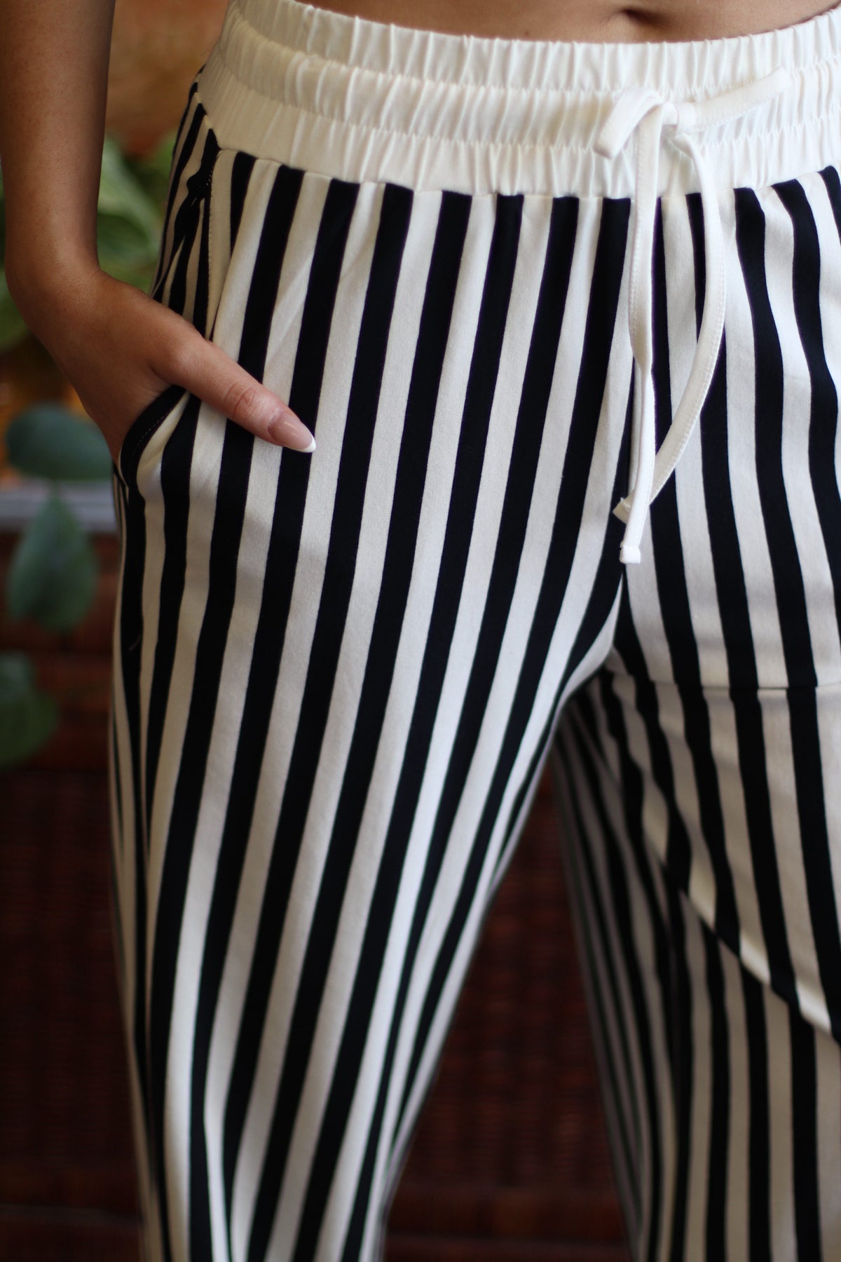 Stella Stripe Pants + Black