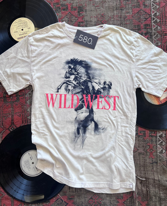 Off White Mineral Wash Wild West Rodeo Graphic Tee