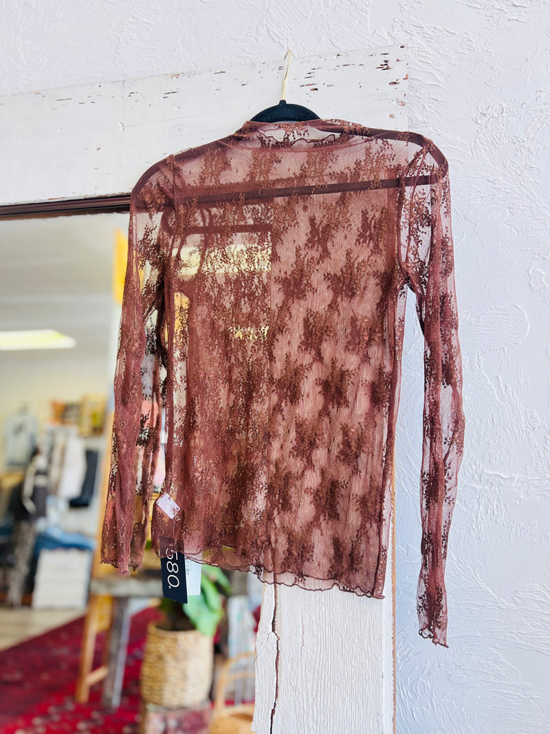 580 Lace Layering Top + Brown