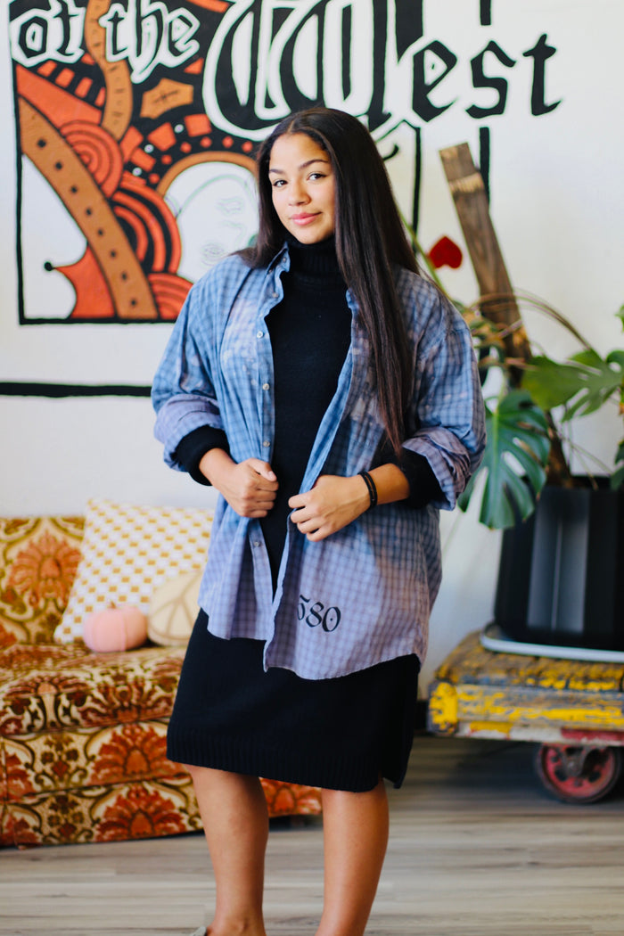 Turtle Neck Midi Dress + Black