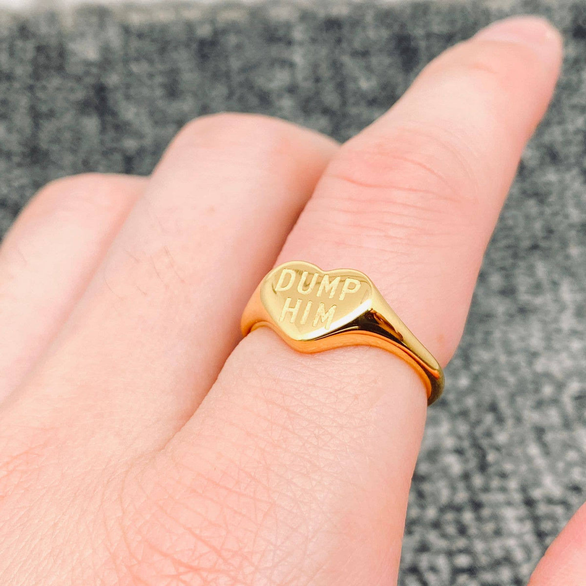 DUMP HIM 18K GP Heart Ring