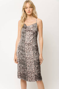 Mixed Floral Print Slip Dress