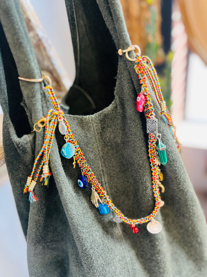 Edgy Evil Eye Bag Charm Chain