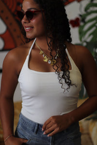 Jenna Cream Halter Top