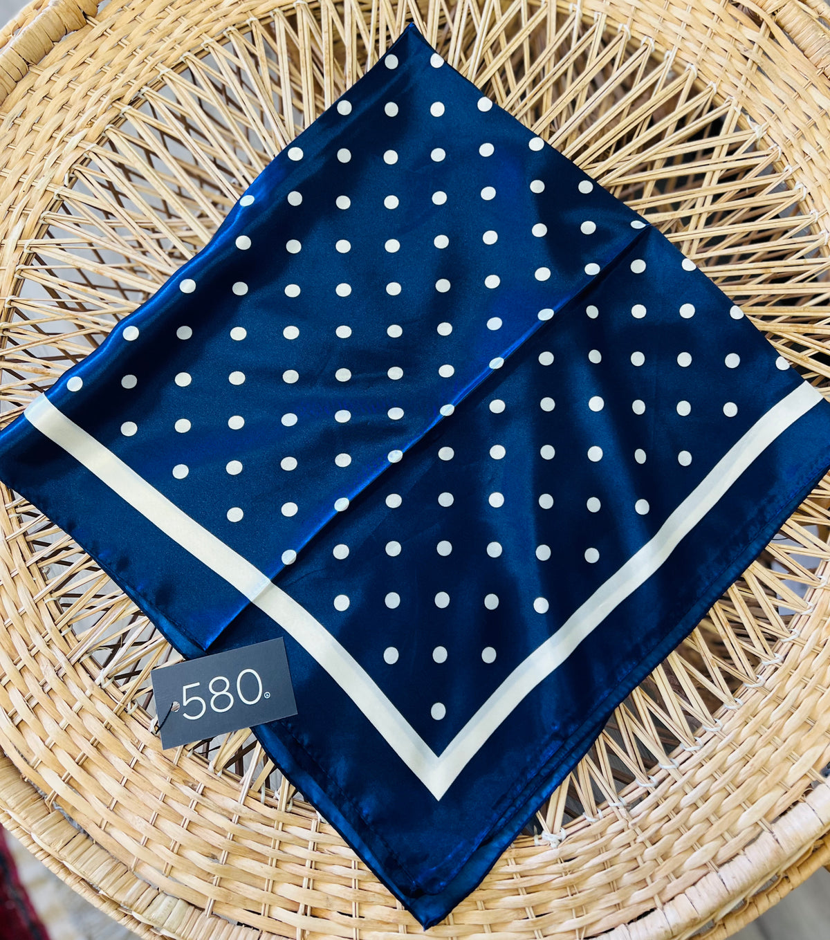 XL Navy Polka Dot Bandana Scarf