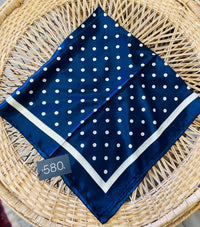 XL Navy Polka Dot Bandana Scarf