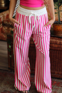 Stella Stripe Pants + Hot Pink