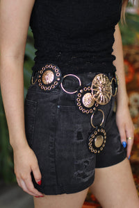 Gold Sun Concho Chunky Chain Belt