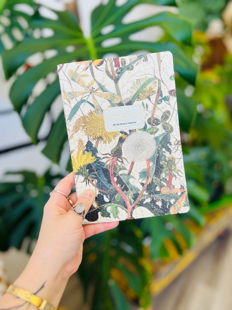 A5 Vegan Leather Notebook Dandelions