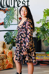 Floral Puff Sleeve Mini Dress