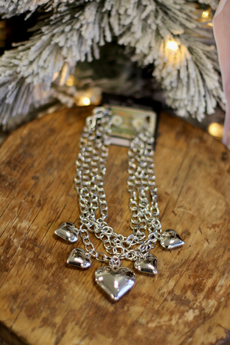 Chunky Heart Charm Necklace