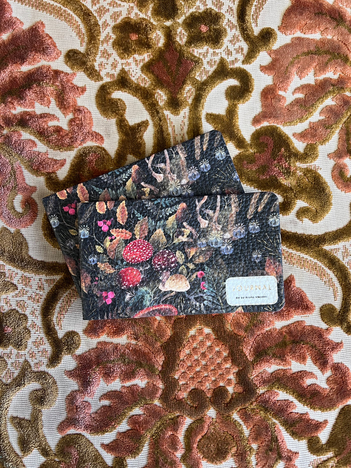 Horizontal Vegan Leather Weekly Planner Forest Mushrooms