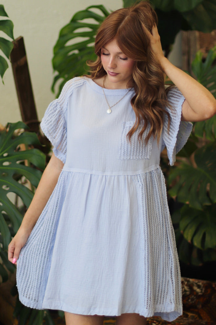 Cornflower Blue Mini Dress