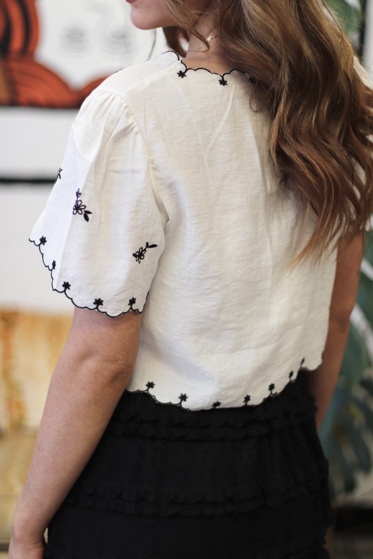 Free As A Bird Scallop Hem Top