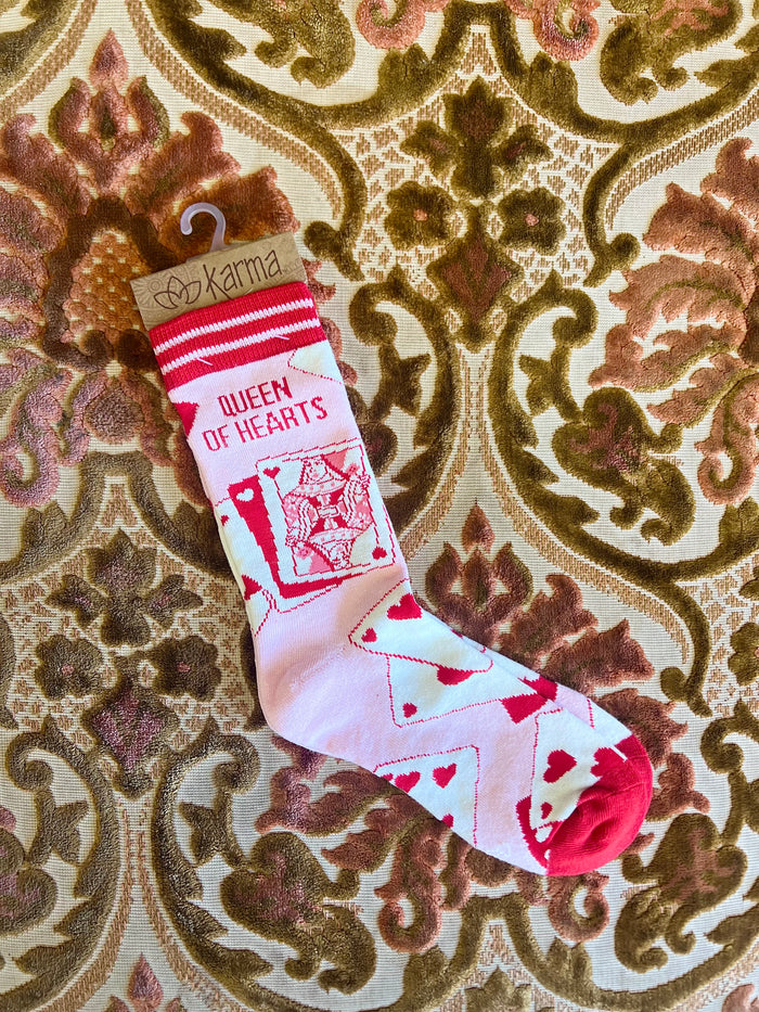 Queen Of Hearts Crew Socks