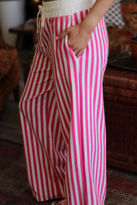 Stella Stripe Pants + Hot Pink