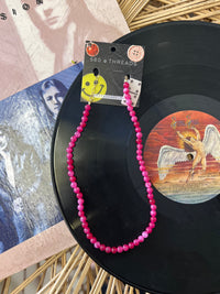Pink Round Beaded Necklace