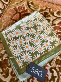 Daisy Bandana Scarf on Green