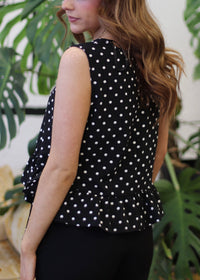 Dottie Black Ruffle Hem Top