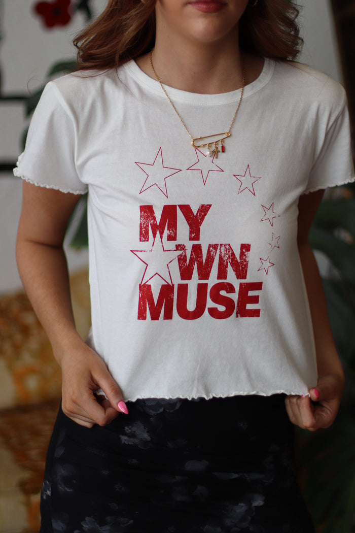 My Own Muse Vintage Wash Cropped Graphic Tee