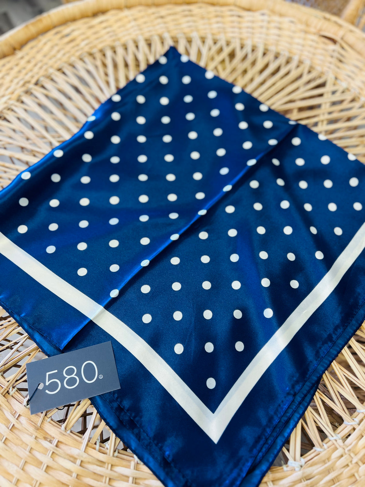 XL Navy Polka Dot Bandana Scarf