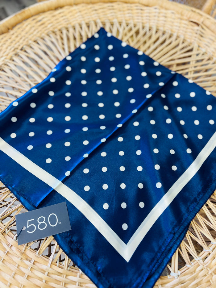 XL Navy Polka Dot Bandana Scarf