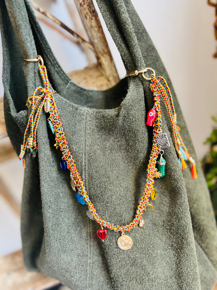 Edgy Evil Eye Bag Charm Chain