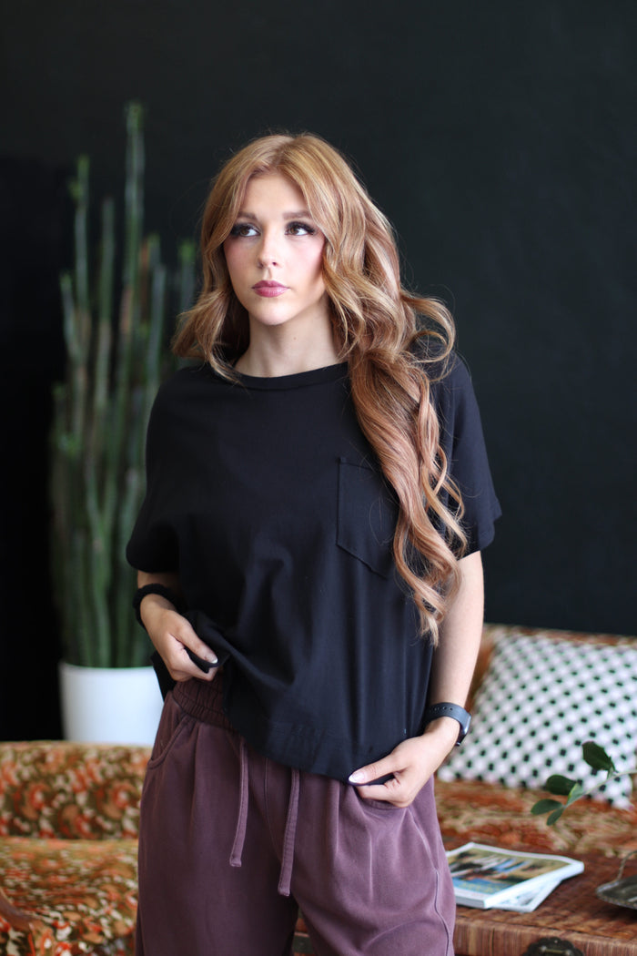 Dolly Oversized Boxy Top + Black