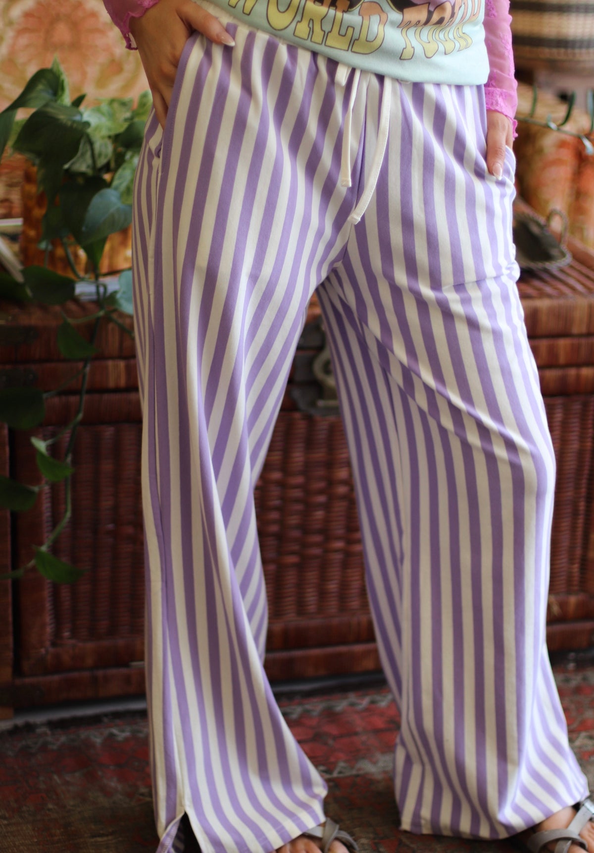 Stella Stripe Pants + Lavender