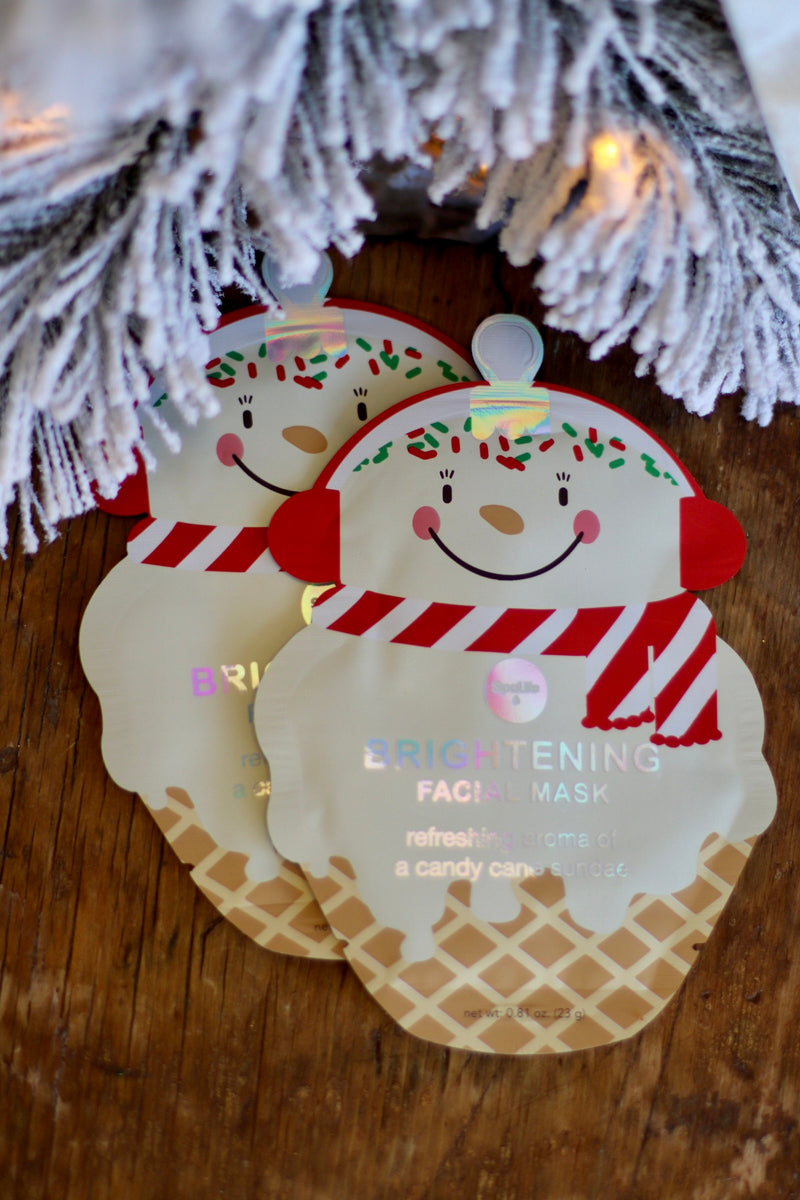 Candy Cane Sundae Christmas Holiday Brightening Facial Mask