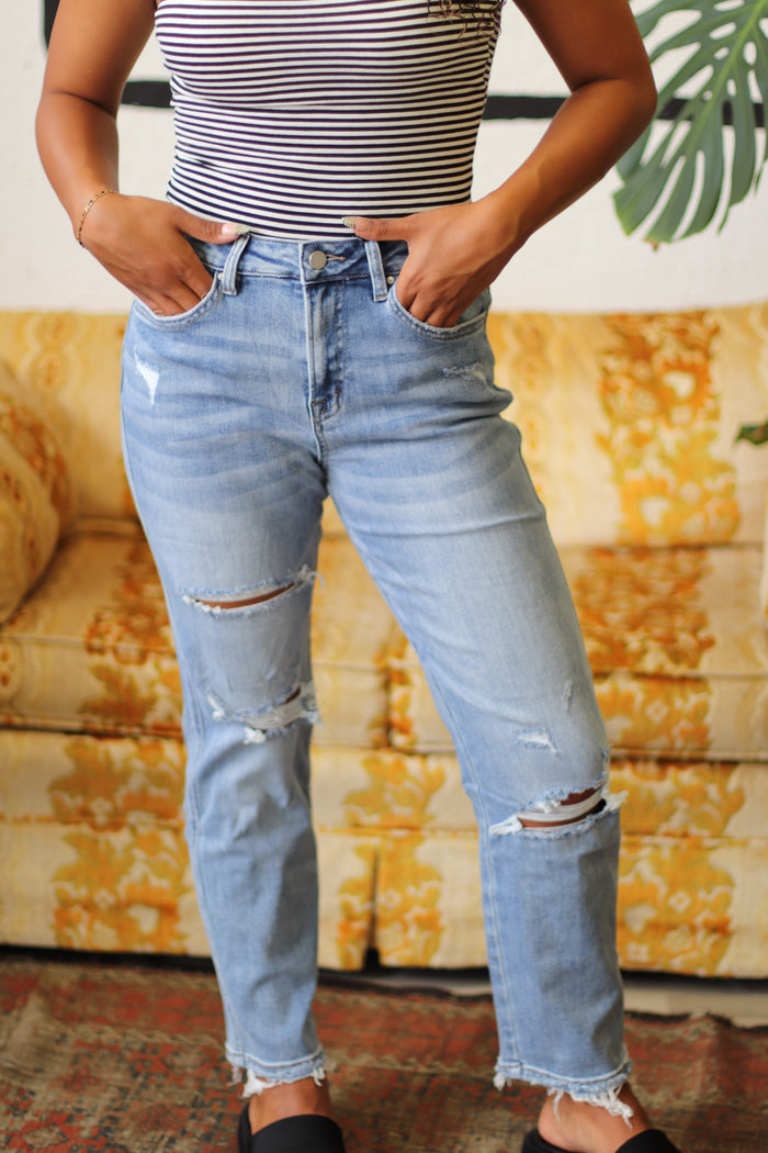 Carter High Rise Ripped Jeans