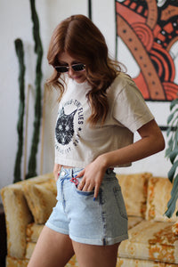 Vicki Rolled Light Wash Shorts