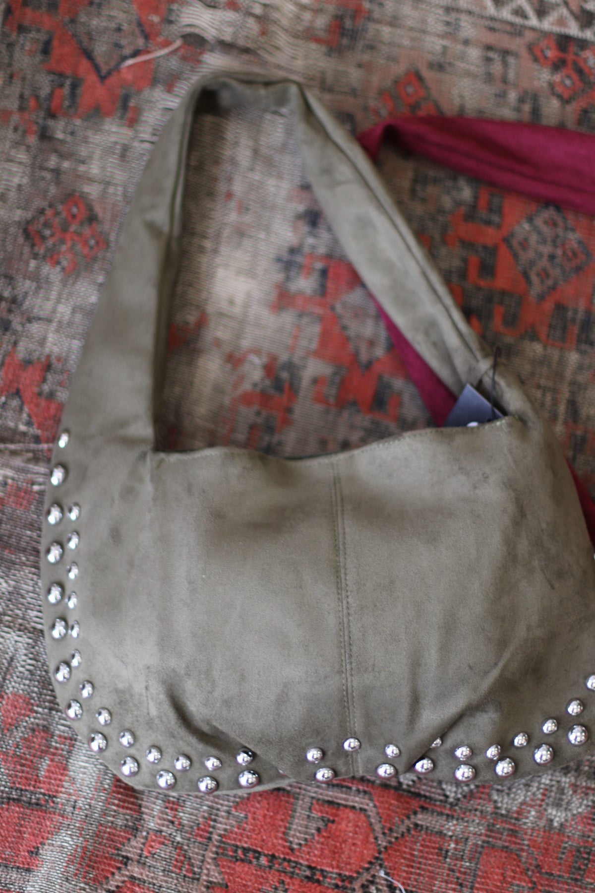 Suede Stud Shoulder Bag + 2 Colors