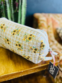 "Sunflower Bouquet" Quilted Vanity and Travel Bag