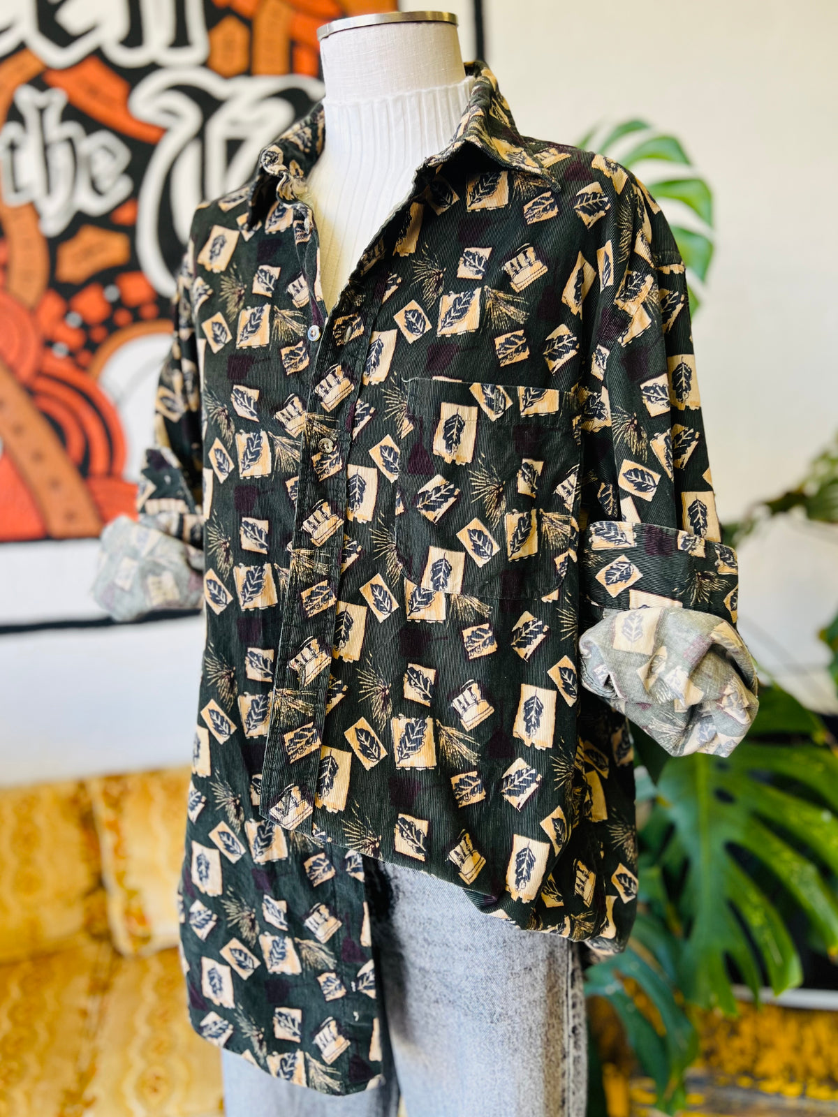 Vault | Corded Leaf Button Down Large