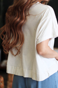 Dolly Oversized Boxy Top + Bone