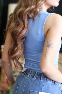 Seamless Crop Tank + Cornflower Blue