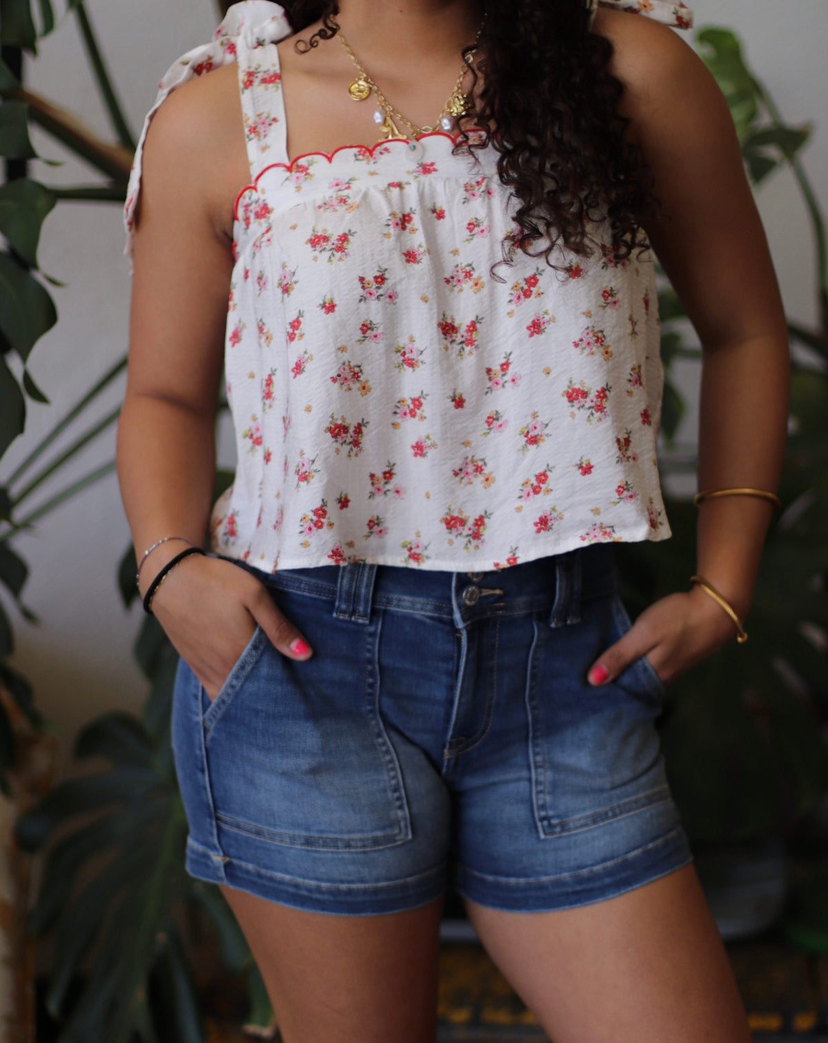 Utility Pocket Denim Shorts